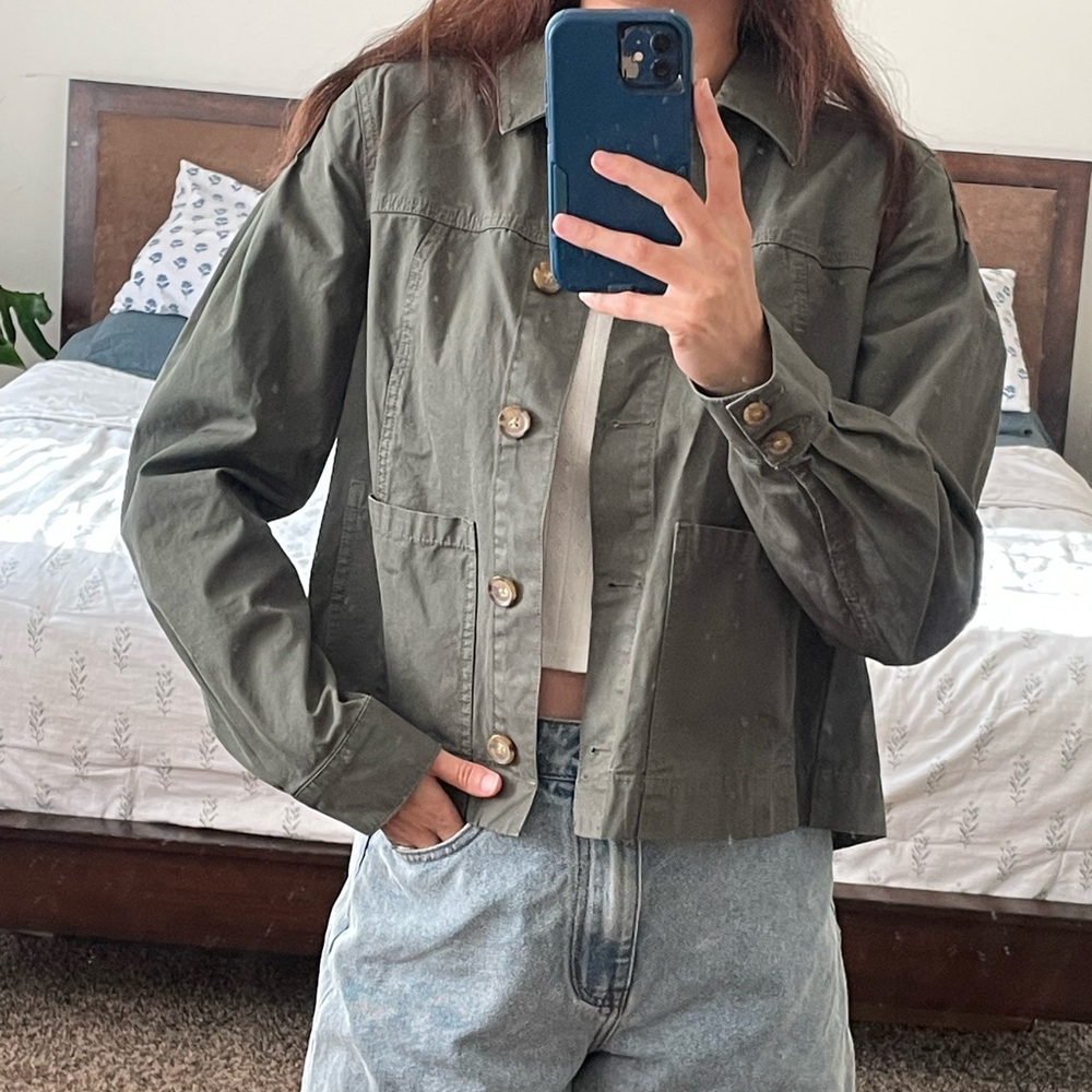Veronica Beard Weslyn Utility Jacket Army Green size Small